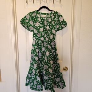 J. Crew Floral Green Printed Dress
